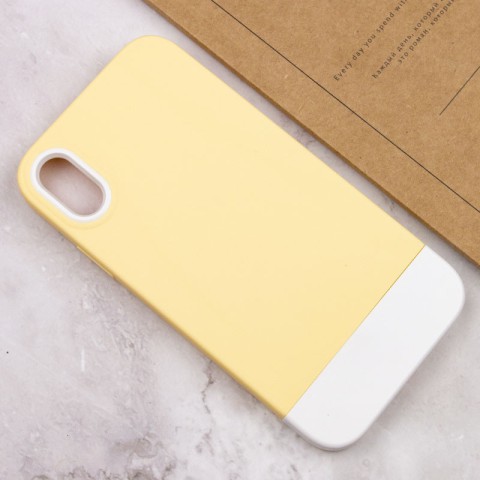 Чохол TPU+PC Bichromatic для Apple iPhone X / XS (5.8") Creamy-yellow / White