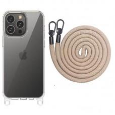 Чохол TPU Transparent with Straps для Apple iPhone 12 Pro Max (6.7") Clay