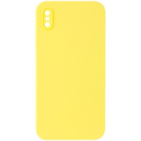 Чохол Silicone Case Square Full Camera Protective (AA) NOLOGO для Apple iPhone XS Max (6.5") Жовтий / Yellow