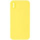 Чохол Silicone Case Square Full Camera Protective (AA) NOLOGO для Apple iPhone XS Max (6.5") Жовтий / Yellow