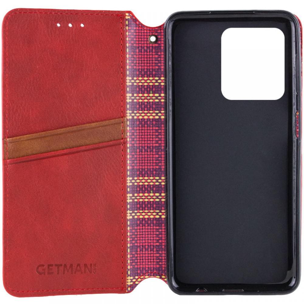 Шкіряний чохол-книжка GETMAN Cubic (PU) для Motorola Moto G75 5G Червоний