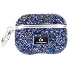 TPU чохол Bling World Rock Diamond для навушників AirPods Pro / Airpods Pro 2 Синій