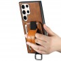 Шкіряний чохол Wallet case and straps для Samsung Galaxy S24 Ultra Коричневий / Brown