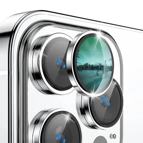 Захисне скло Metal Classic на камеру (у упак.) для Apple iPhone 14 Pro (6.1") / 14 Pro Max (6.7") Срібний / Silver