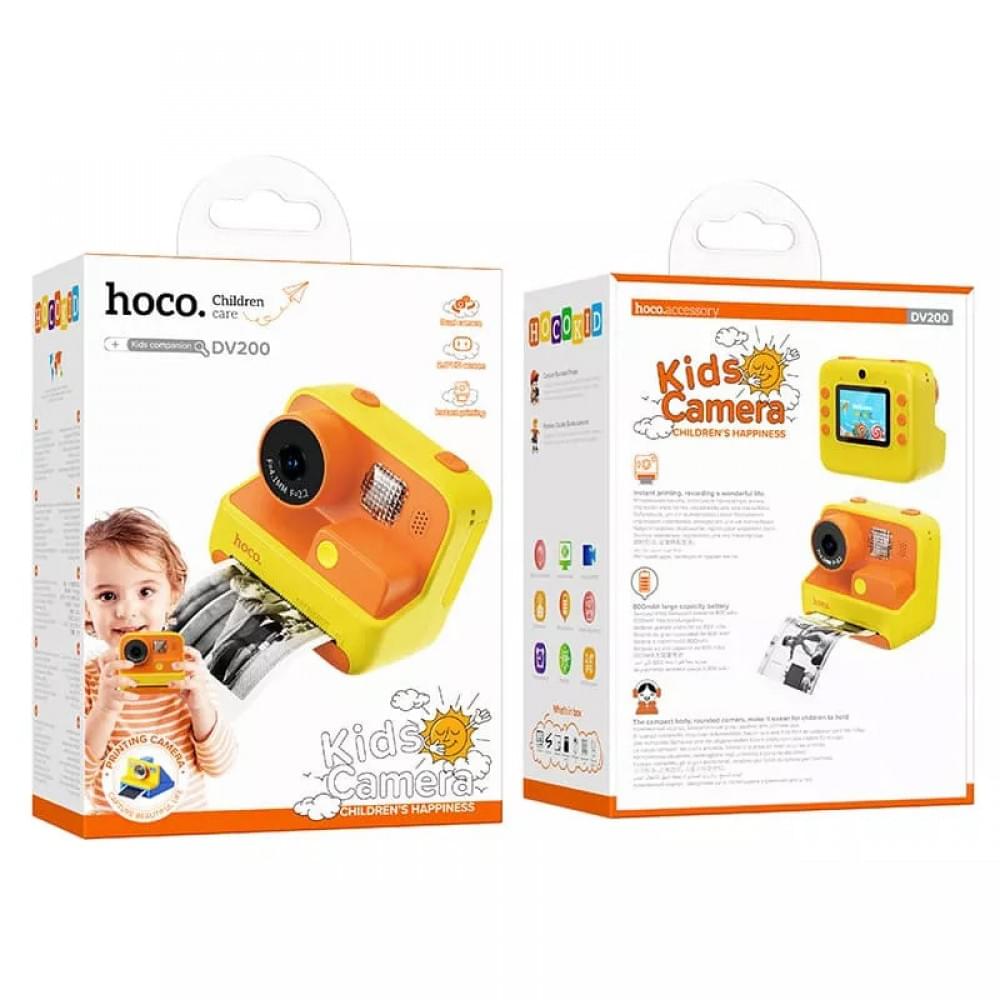 Дитяча фотокамера з моментальним друком Hoco DV200 Dual lens Yellow