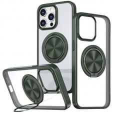 TPU+PC чохол Metal Ring with MagSafe для Apple iPhone 15 Pro (6.1") Зелений
