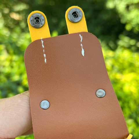 Шкіряний футляр Briefcase для навушників AirPods 1/2 Brown / Yellow