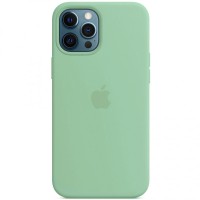 Чохол Silicone case (AAA) with Magsafe для Apple iPhone 12 Pro Max (6.7") Зелений / Pistachio