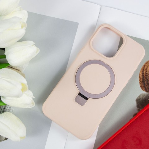 Чохол Silicone Case Full Protective NO LOGO with Ring для Apple iPhone 12 Pro / 12 (6.1") Pink