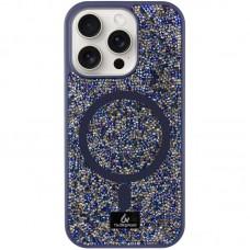 TPU чохол Bling World Rock Diamond with MagSafe для Apple iPhone 15 Pro (6.1") Navy Blue