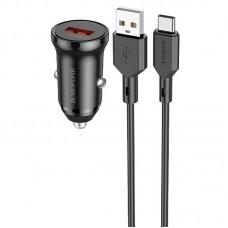 АЗП Borofone BZ18 QC3.0 + Type-C Чорний