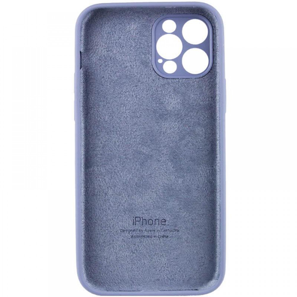 Чохол Silicone Case Full Camera Protective (AA) для Apple iPhone 12 Pro Max (6.7") Сірий / Lavender Gray