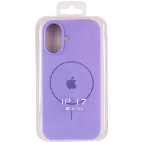 Чохол Silicone Case Full Protective (AA) V2 with MagSafe для Apple iPhone 17 (6.3") Бузковий / Dasheen