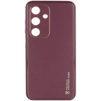 Шкіряний чохол Xshield для Samsung Galaxy S24+ Бордовий / Plum Red