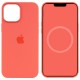 Чохол Silicone case (AAA) with Magsafe and Animation для Apple iPhone 12 Pro Max (6.7") Помаранчевий / Pink citrus