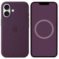 Чохол Silicone case (AAA) with Magsafe and Animation для Apple iPhone 16 (6.1") Plum