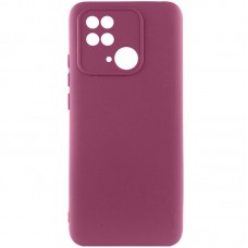 Чохол Silicone Cover Lakshmi Full Camera (AAA) для Xiaomi Redmi 10C Бордовий / Plum