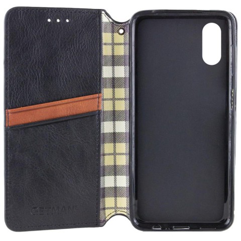 Шкіряний чохол-книжка GETMAN Cubic (PU) для Apple iPhone XS Max (6.5") Чорний