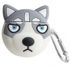 Силіконовий футляр Husky для навушників AirPods Pro + карабін Сірий