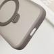 TPU+PC чохол Metal Buttons with MagSafe Colorful HQ Ring для Apple iPhone 15 (6.1") Grey