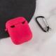 Силіконовий футляр з мікрофіброю для навушників Airpods 1/2 Червоний / Rose Red