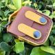 Шкіряний футляр Briefcase для навушників AirPods 1/2 Brown / Yellow