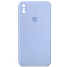 Чохол Silicone Case Square Full Camera Protective (AA) для Apple iPhone X / XS (5.8") Блакитний / Lilac Blue