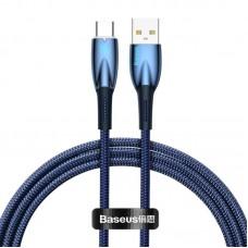 Дата кабель Baseus Glimmer Series Fast Charging Data Cable USB to Type-C 100W 2m (CADH00050) Blue