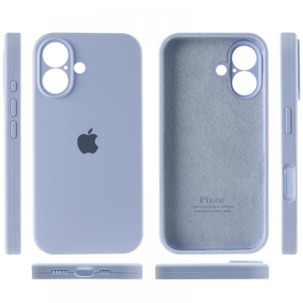 Чохол Silicone Case Full Camera Protective (AA) для Apple iPhone 16 Plus (6.7") Блакитний / Lilac Blue