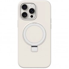 Чохол Silicone Case Full Protective NO LOGO with Ring для Apple iPhone 15 Pro Max (6.7") White