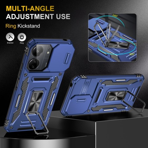 Ударостійкий чохол Camshield Army Ring для Xiaomi Redmi 13C / Poco C65 Синій / Navy