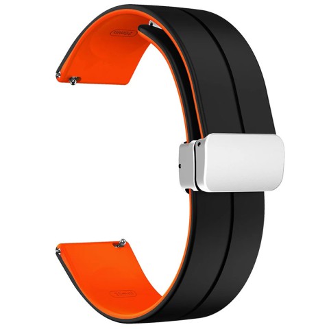 Силіконовий ремінець Classy для Smart Watch 20mm Black / Orange