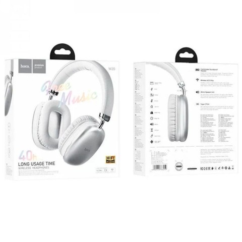 Накладні бездротові навушники Hoco W35 Срібний