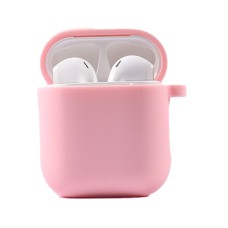 Силіконовий футляр з мікрофіброю для навушників Airpods 1/2 Рожевий / Pink