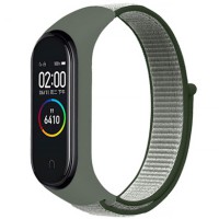 Ремінець Nylon New для Xiaomi Mi Band 3/4/5/6/7 Dark Olive / Green