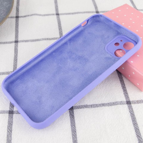 Чохол Silicone Case Full Camera Protective (AA) NO LOGO для Apple iPhone 12 (6.1") Бузковий / Dasheen