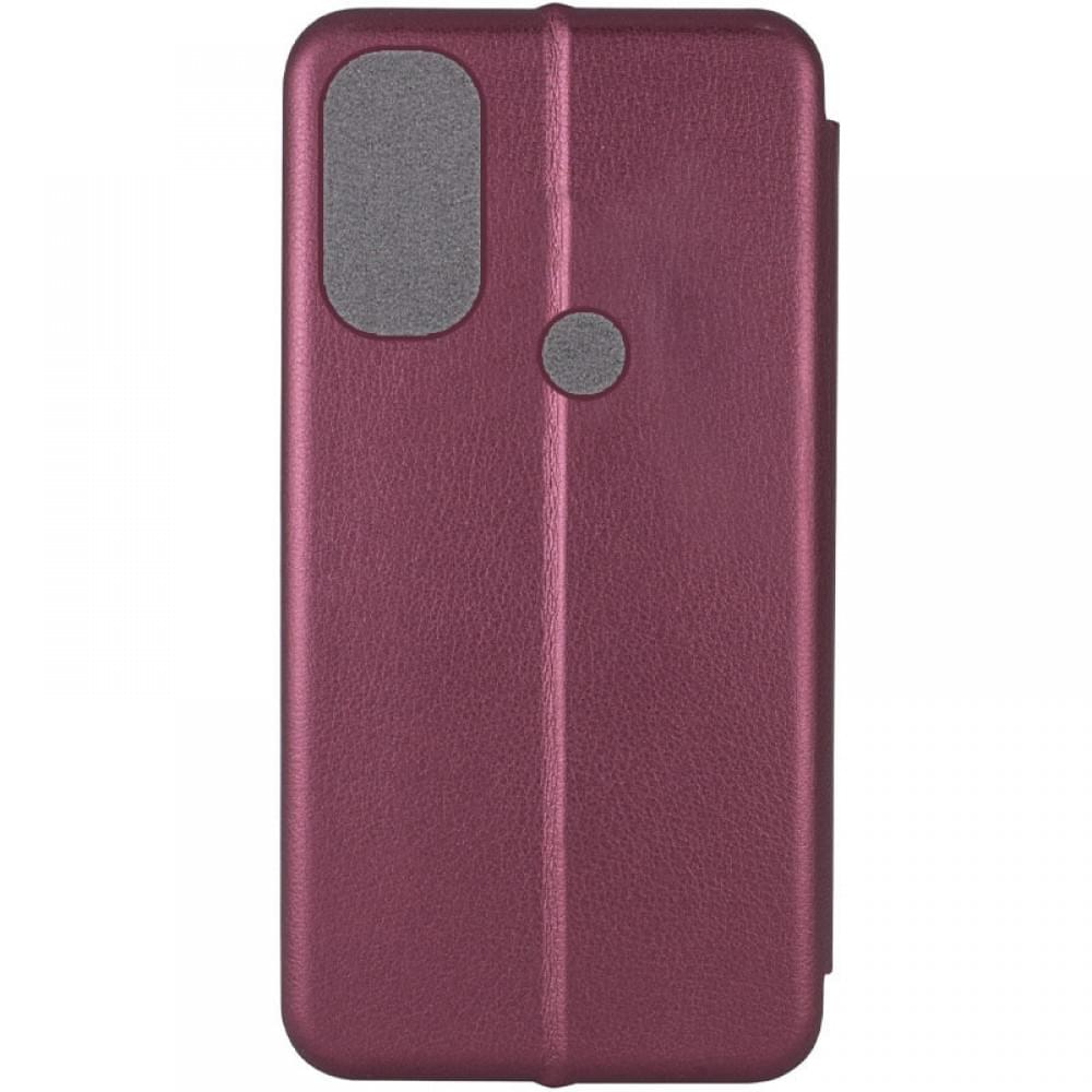 Шкіряний чохол-книжка Classy для Motorola Moto E40 Бордовий