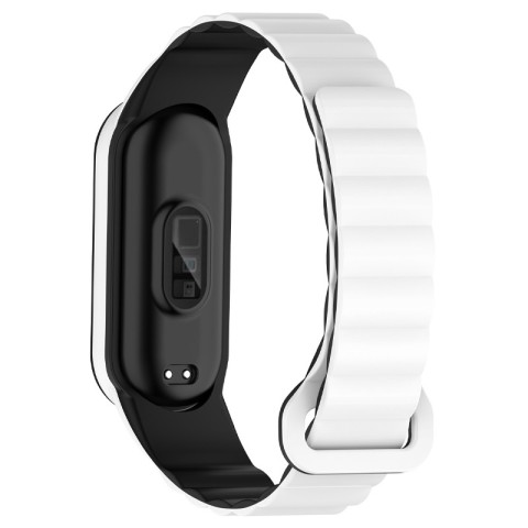 Ремінець Dual-color Magnetic для Xiaomi Mi Band 7/6/5/4/3 White / Black