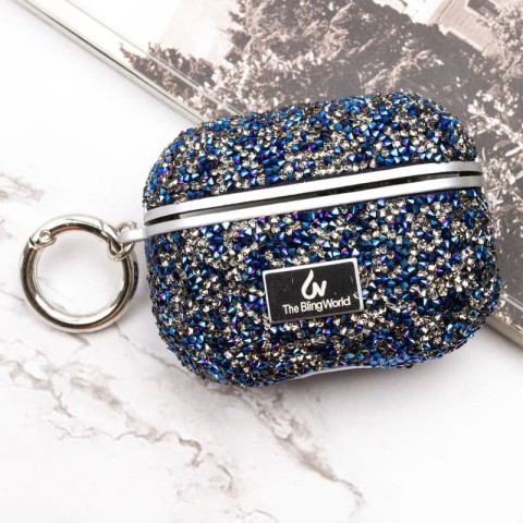TPU чохол Bling World Rock Diamond для навушників AirPods Pro / Airpods Pro 2 Синій
