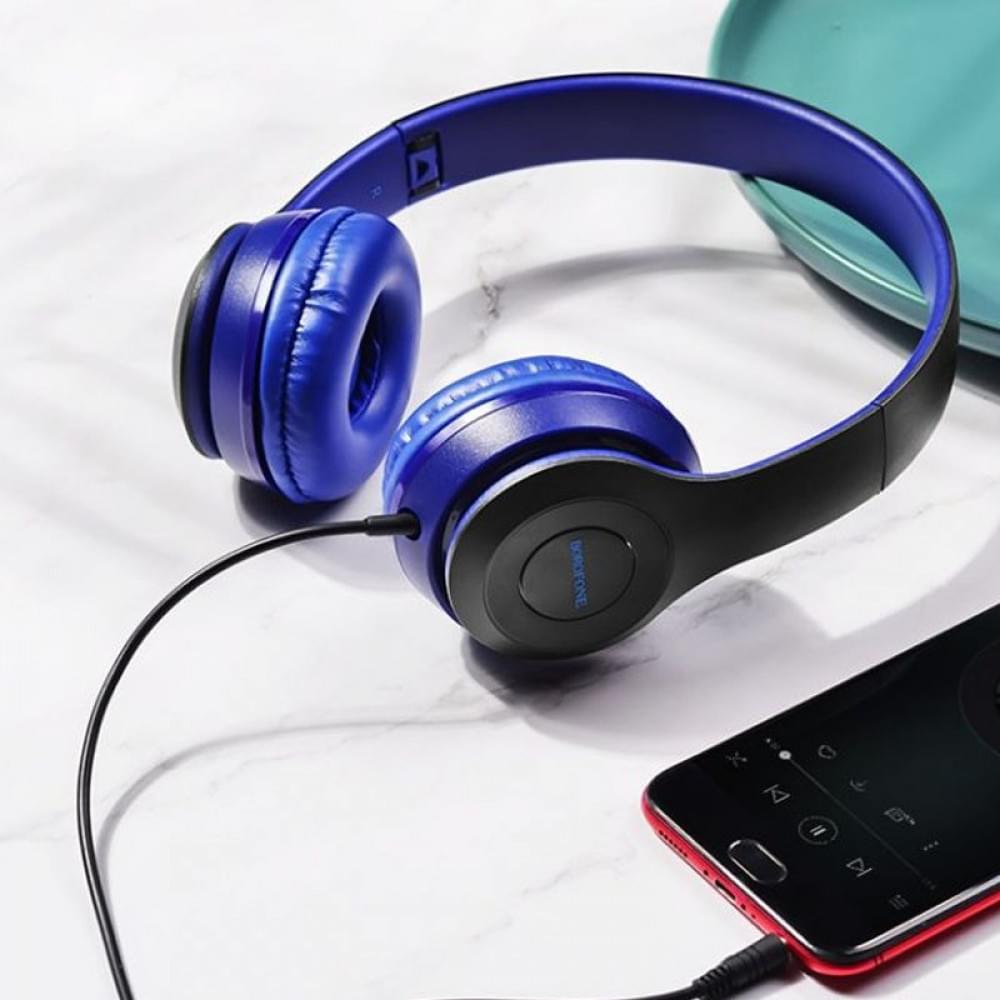 Накладні навушники Borofone BO5 (3.5mm/1.2m) Синій