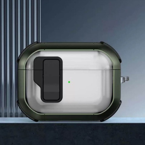 Футляр протиударний Locking Button для навушників Airpods Pro 2 / Pro Apple Green