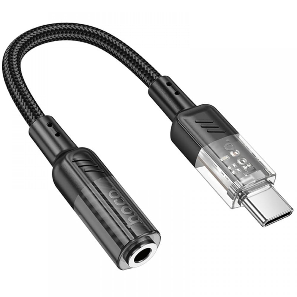 Перехідник Aux Hoco LS37 Spirit transparent external sound card Type-C to 3.5mm Black