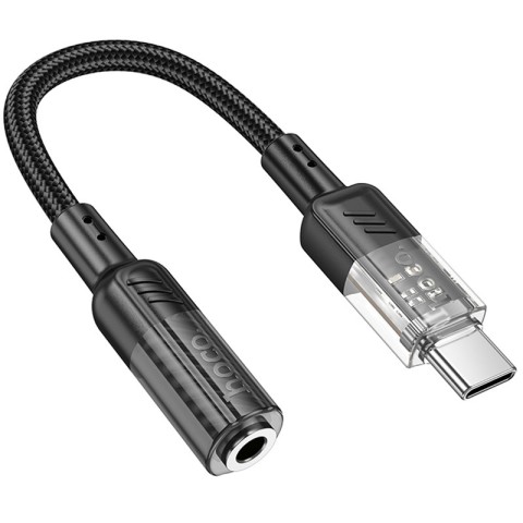 Перехідник Aux Hoco LS37 Spirit transparent external sound card Type-C to 3.5mm Black