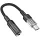Перехідник Aux Hoco LS37 Spirit transparent external sound card Type-C to 3.5mm Black