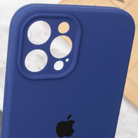 Чохол Silicone Case Full Camera Protective (AA) для Apple iPhone 12 Pro Max (6.7") Синій / Deep navy