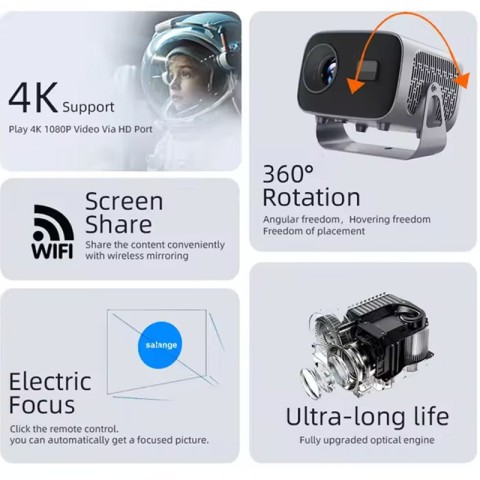 Проектор 4k ver.1 Android A10 Black