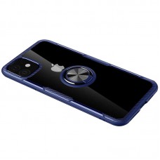 TPU+PC чохол Deen CrystalRing for Magnet (opp) для Apple iPhone 11 (6.1") Безбарвний / Синій