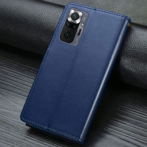 Шкіряний чохол-книжка GETMAN Gallant (PU) для Xiaomi Redmi Note 10 Pro / 10 Pro Max Синій