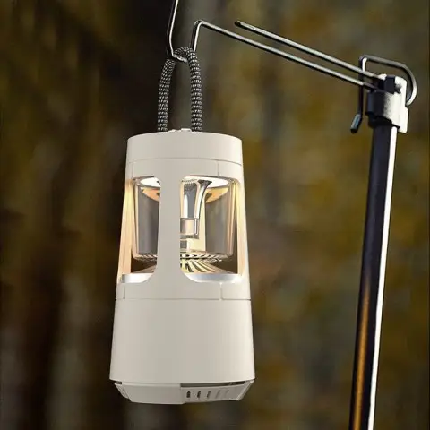 Кемпінговий ліхтар акумуляторний QD08 2in1 + Bluetooth колонка Biege