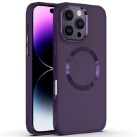 TPU чохол Bonbon Metal Style with MagSafe для Apple iPhone 16 Pro (6.3") Фіолетовий / Dark Purple